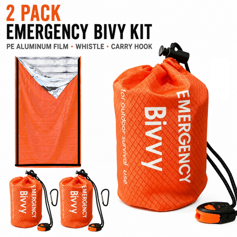 Emergency Whistle Loud - 2 Paket Kantong Tidur Darurat, Kantong