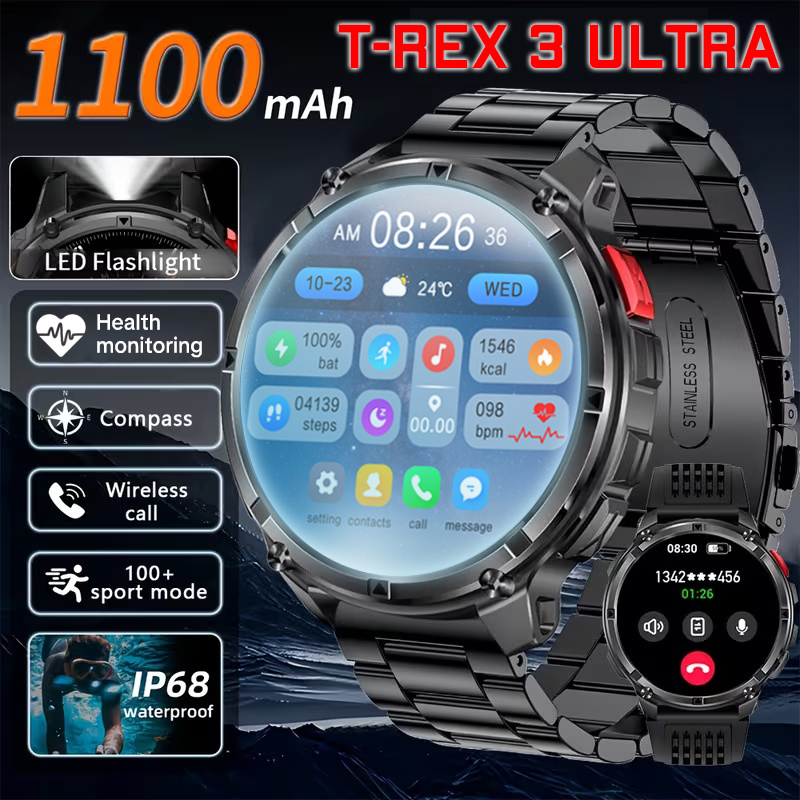 Compass Lensatic - Jam Tangan Pintar T-Rex3 Ultra 1100MAh