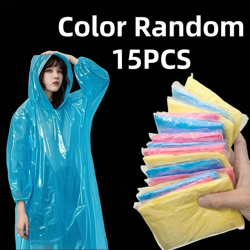 Emergency Poncho Rain - 15/30 Buah Ponco Hujan Transparan Sekali