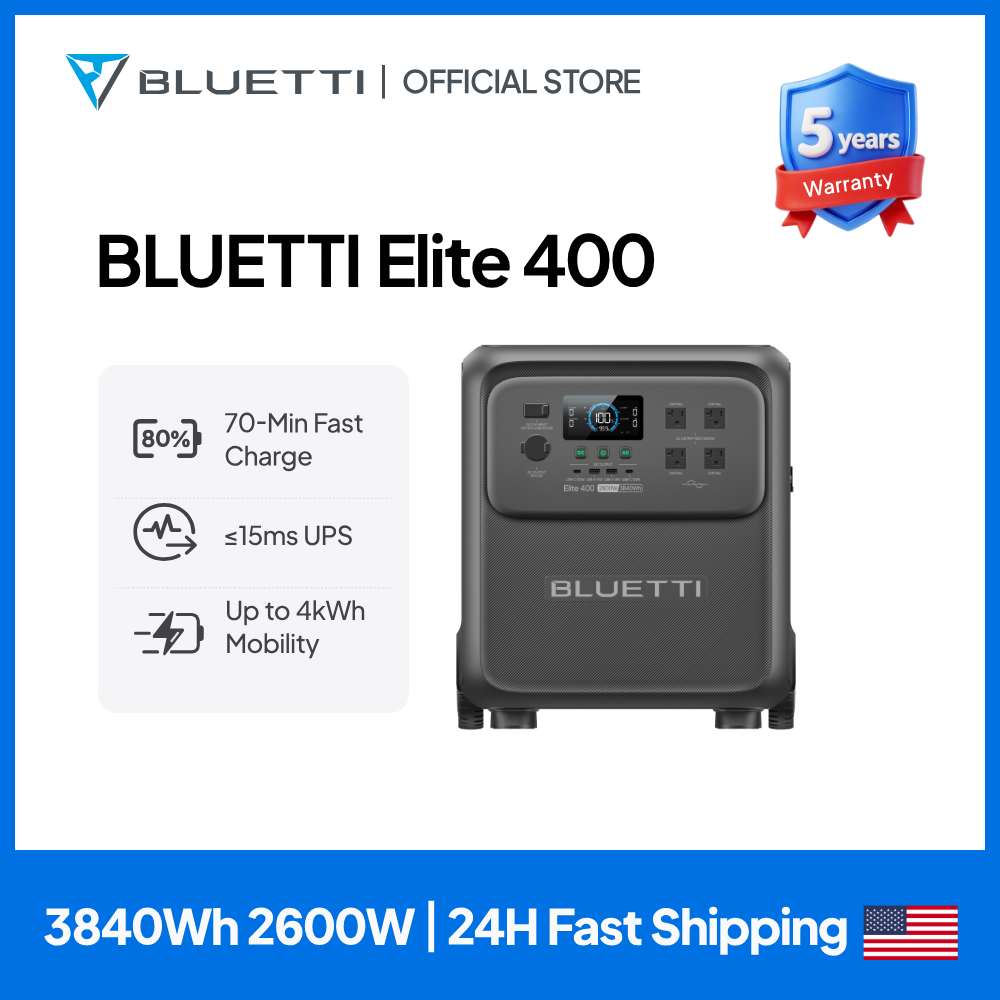 Solar Emergency Charger - BLUETTI Elite 400 2600W 3840Wh Stasiun
