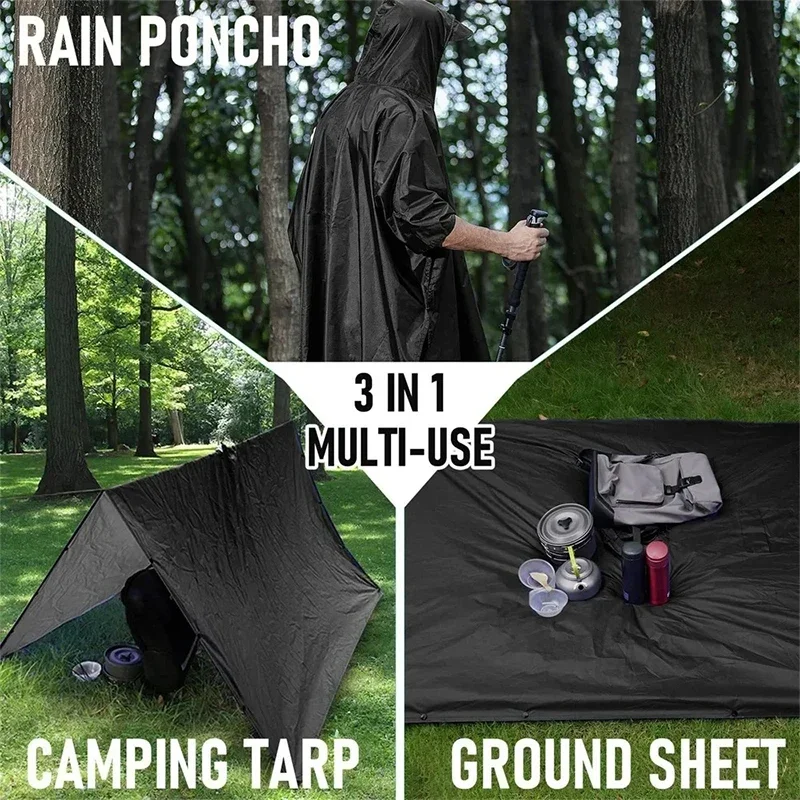 Jas Hujan Militer 3 In 1 Luar  - Emergency Poncho Rain ulasan dan harga