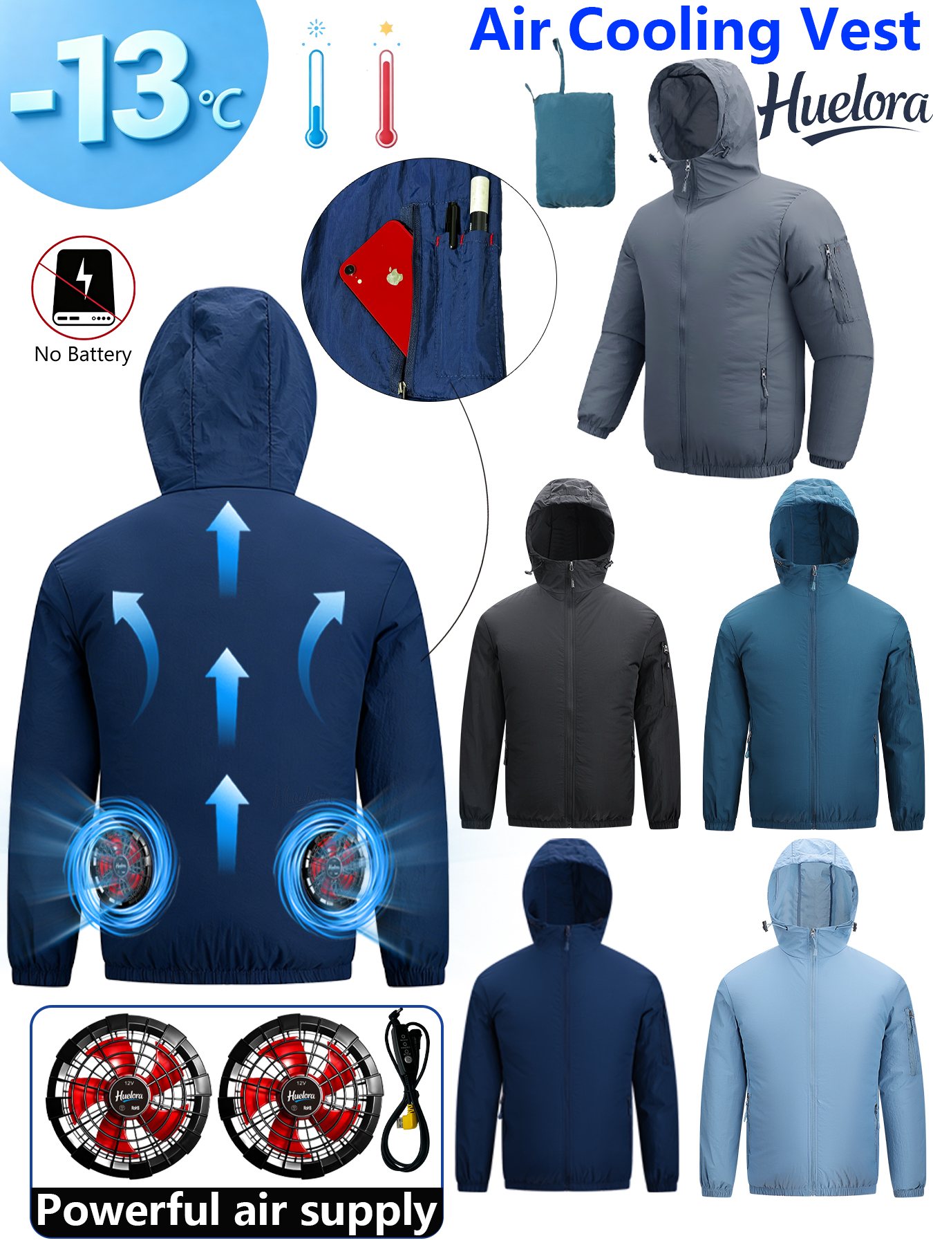 Jaket Pendingin USB Berkerudun - Fishing Kit Compact ulasan dan harga